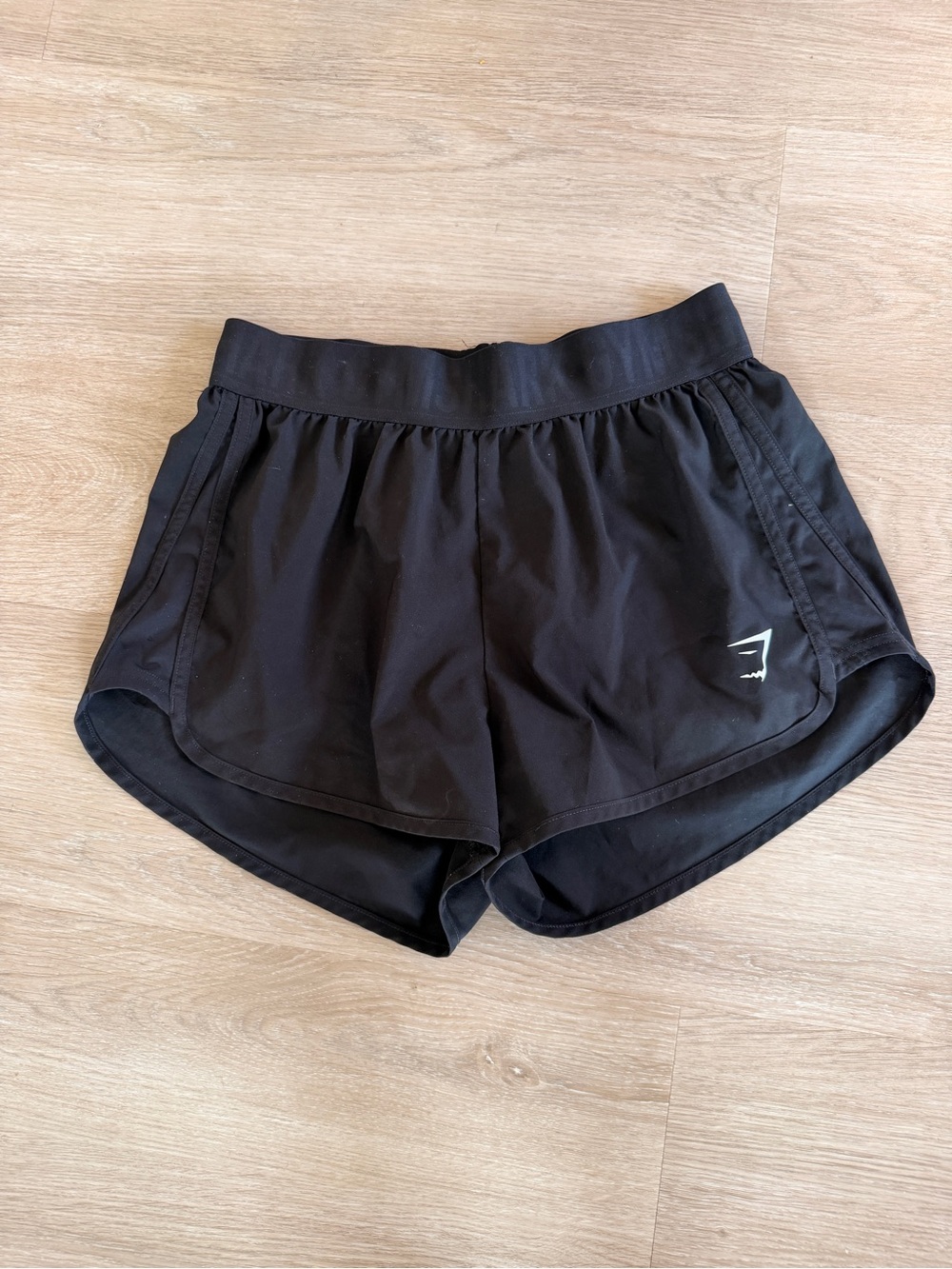 Gymshark Black Women's Running Shorts with Logo